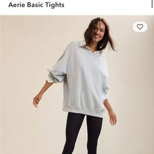 aerie | Solid black tights | Footed nylon leggings | Worn once | Size medium